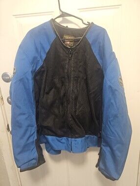 Vanson Leathers Blue And Black Mesh Motorcycle Riding Jacket